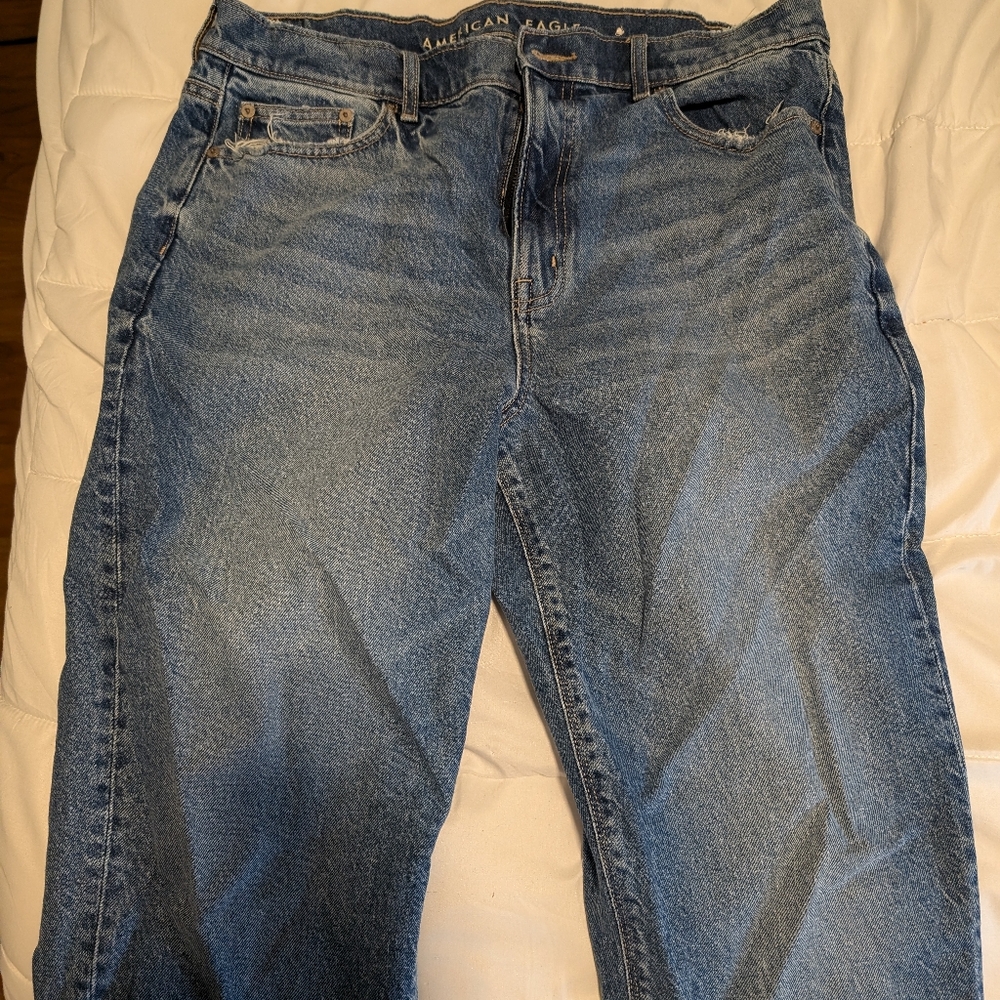American Eagle High Rise Mom Jeans - Size 14 Short